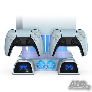 Подставка за PS5 със зареждане и охлаждане за Play Station 5 станция