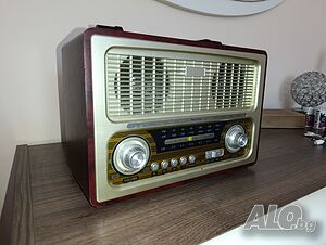 Ретро радио RRT 3B Bluetooth/FM/AM/SW + 4 нови акумулаторни D батерии USB-C