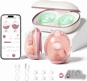 Двойна безжична помпа за кърма Momcozy Air 1 с приложение