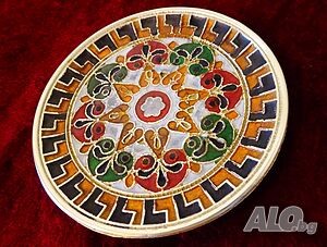 Бронзова чиния, подложка Cloisonne, Клоазоне