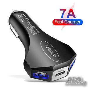 3.0 USB Бързо зарядно за кола, 12-24V Type-C 3.1A