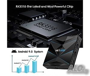 Мултимедиен плеър за гледане на безплатна ТВ и филми TV Box HK1, 4K, Android 9.0