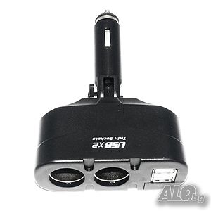 Разклонител За Запалка WF-0668, 2 Гнезда, 2 USB Изходa 12/24V