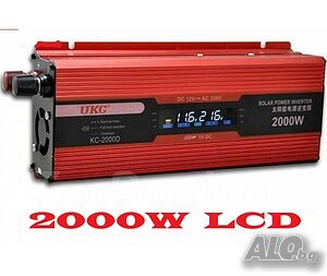 Инвертор на напрежение UKC KC-2000D, 12V - 220V, 2000W, LCD