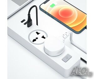 Разклонител XО-WL04, 2 входа, 3 USB