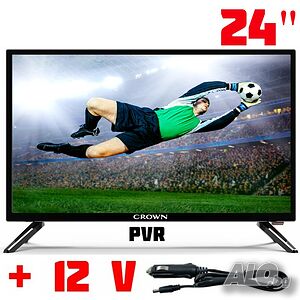 24 инча LED телевизор CROWN 24M312D, 12V, USB, PVR