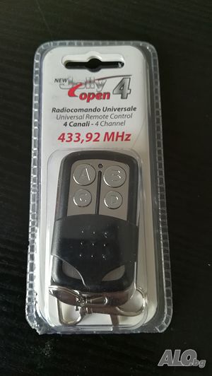 Програмируемо дистанционно Jolly Open 4 433.92 Mhz за гаражни врати, бариери и много други