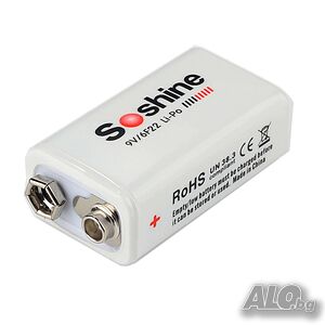 Soshine 9V 680mAh Li‑Po Презареждаема Батерия | Висока Енергийна Плътност | За Безжични Уреди