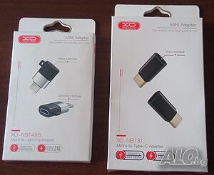 XO micro USB към micro USB-C или Lightning адаптер