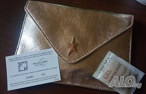 Чанта малка Thierry Mugler златиста металик с Карта MUGLER THE CIRCLE