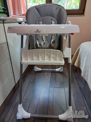 Столче за хранене LORELLI DULCE Grey Leather за деца на възраст 6+ месеца