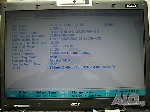 Acer Aspire 9413 лаптоп на части 17 инча Intel® Pentium® Processor T2080 1GB DDR2 120GB Hitachi