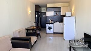 Продавам голямо обзаведено студио с гледка към басейна в Sunset Beach 4 - топ локация в Слънчев бряг Едностаен апартамент 41 кв.м Тухла 2010 г. 6 етаж Последен етаж | Апартаменти | Чайка Слънчев бряг