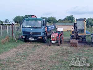 Транспортни услуги със самосвал с кран и изкопни дейности с мини багер