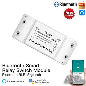 Bluetooth превключвател MOES. 220V, 10A. Българско упътване