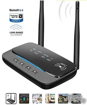 Висококачествен Bluetooth аудио приемо предавател с NFC датчик и aptX кодек