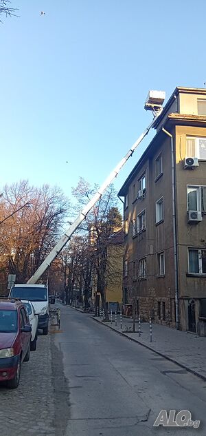 Качване и сваляне на всякакви материали. Автовишка. Хаспел под наем. Мобилен асансьор. Вишка