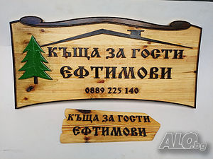 Табела за къща с декорация и указателни табели