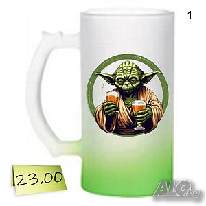 Халба за бира Joda Star Wars - зелена