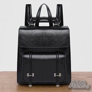 Чанта-раница от естествена кожа Black 1149