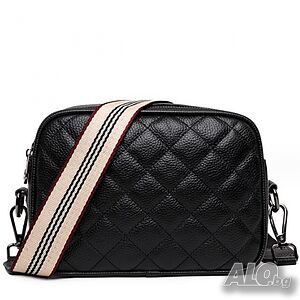 Малка дамска чанта естествена кожа Black 1226