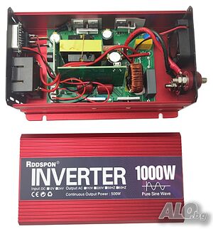 Инвертор с чиста синусоида DC 24v към AC 220V 1000W /За Тирове и Соларни панели/