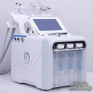 Нов козметичен 6 в 1 апарат за водно дермабразио, кислород, RF, BIO, ултразвук и шпатула