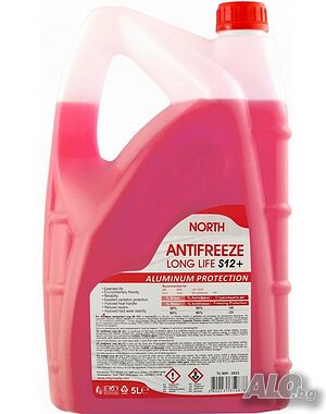 Антифриз NORTH LONG LIFE S12+ Червен (-76C), 5л