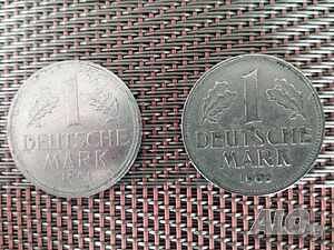 Продавам две монети от по 1 марка-1966,91 г.. Ф. Р. Германия. Обявената цена е за двете.