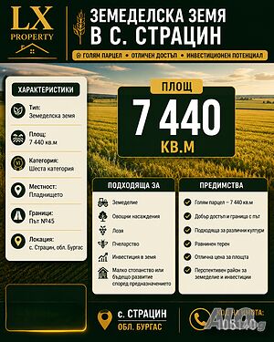 Земеделска земя в с. Страцин
