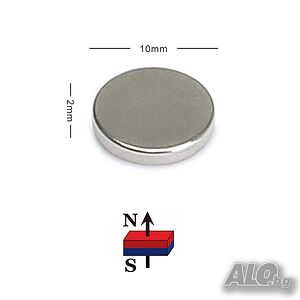 Неодимов магнит 10x2mm МАГНИТ неодимов N52, magnit от moqtmagazin.com (Моят магазин)