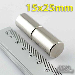 Неодимов магнит 15x25mm МАГНИТ цилиндричен неодимов N52, magnit от moqtmagazin.com (Моят магазин)