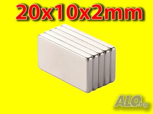 Неодимов магнит 20x10x2mm МАГНИТ неодимов N52, magnit от moqtmagazin.com (Моят магазин)