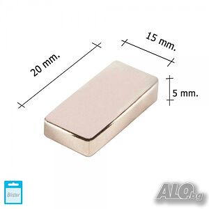 Неодимов магнит 20x15x5mm МАГНИТ неодимов N52, magnit от moqtmagazin.com (Моят магазин)