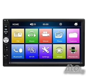 Универсална 2 Din Мултимедия 7 Инча + Подарък камера за задно виждане,android auto,carplay