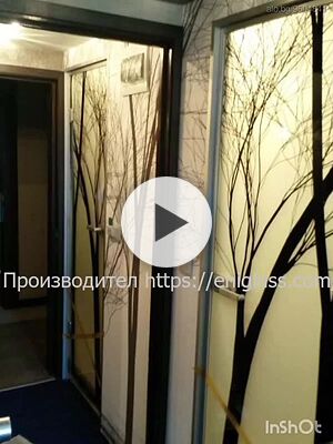 Врата със закалено принт стъкло