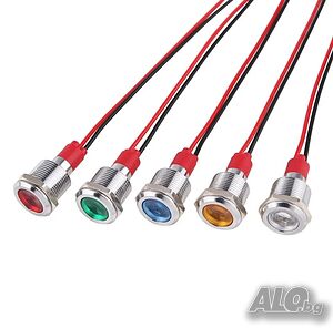 LED сигнална, индикаторна лампа 6мм на 220v и 12v