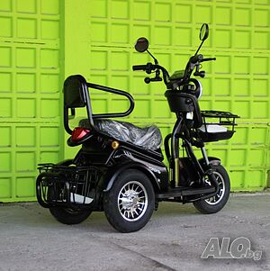 Двуместна електрическа триколка Pudding 1800W-48V-20Ah - BLACK