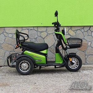 Двуместна електрическа триколка Pudding 1800W-48V-20Ah GREEN