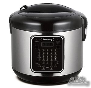 Мултикукър с 31 програми Rosberg, 780W, 5L, Незалепващо покритие, Инокс 2 ГОДИНИ ГАРАНЦИЯ