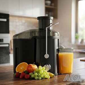 Мощна сокоизстисквачка 600W за плодове и зеленчуци с широка фуния и контейнер за пулпа 1.5L