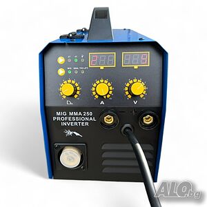 PROFESIONAL MAX 250 Инверторно Електрожен +Телоподаващо MIG 250А - 3м. евро шланг