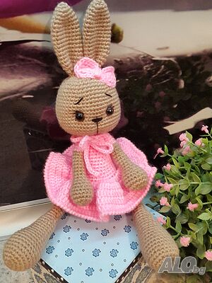 Плетена играчка Зайче-балерина, ръчно изработени, прекрасен подарък