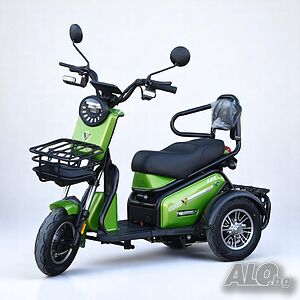 Двуместна електрическа триколка Volt Electric PUDDING PRO 1800V/48V/20Ah - Green
