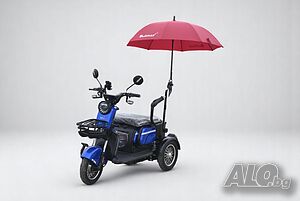 Електрическа триместна триколка BULLMAX C2 MAX 1500W /60V/ 20Ah - Blue