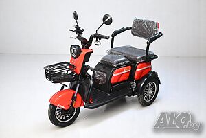 Електрическа триместна триколка BULLMAX C2 MAX 1500W /60V/ 20Ah - Red
