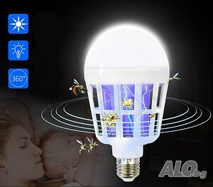 LED крушка против комари с / Волтаж - 220V / Мощност - 15W/Радиус на обхавата - до 20 метра