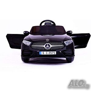 Черна акумулаторна кола Mercedes Benz CLS350 с кожена седалка 12V