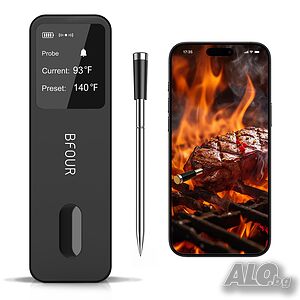 Безжичен Термометър за Месо BFOUR BF-30 PRO - Bluetooth, Смарт Контрол и 100% Водоустойчивост