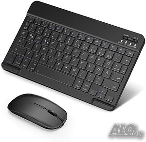Безжична Bluetooth клавиатура и мишка SOPPY - QWERTZ, презареждаеми, черни